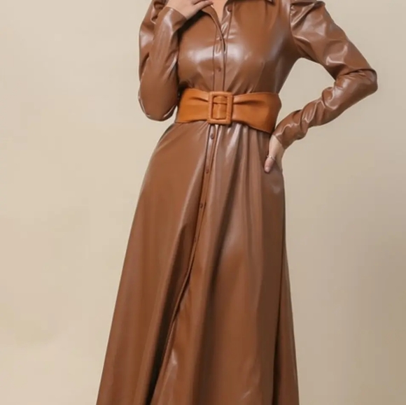 Dresses & Skirts - Faux Leather Matrix Dress